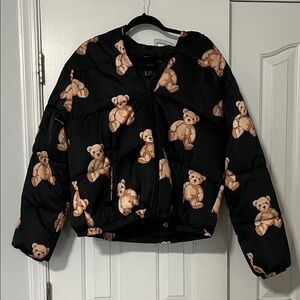 Forever 21 Black Teddy Bear Puffer Jacket